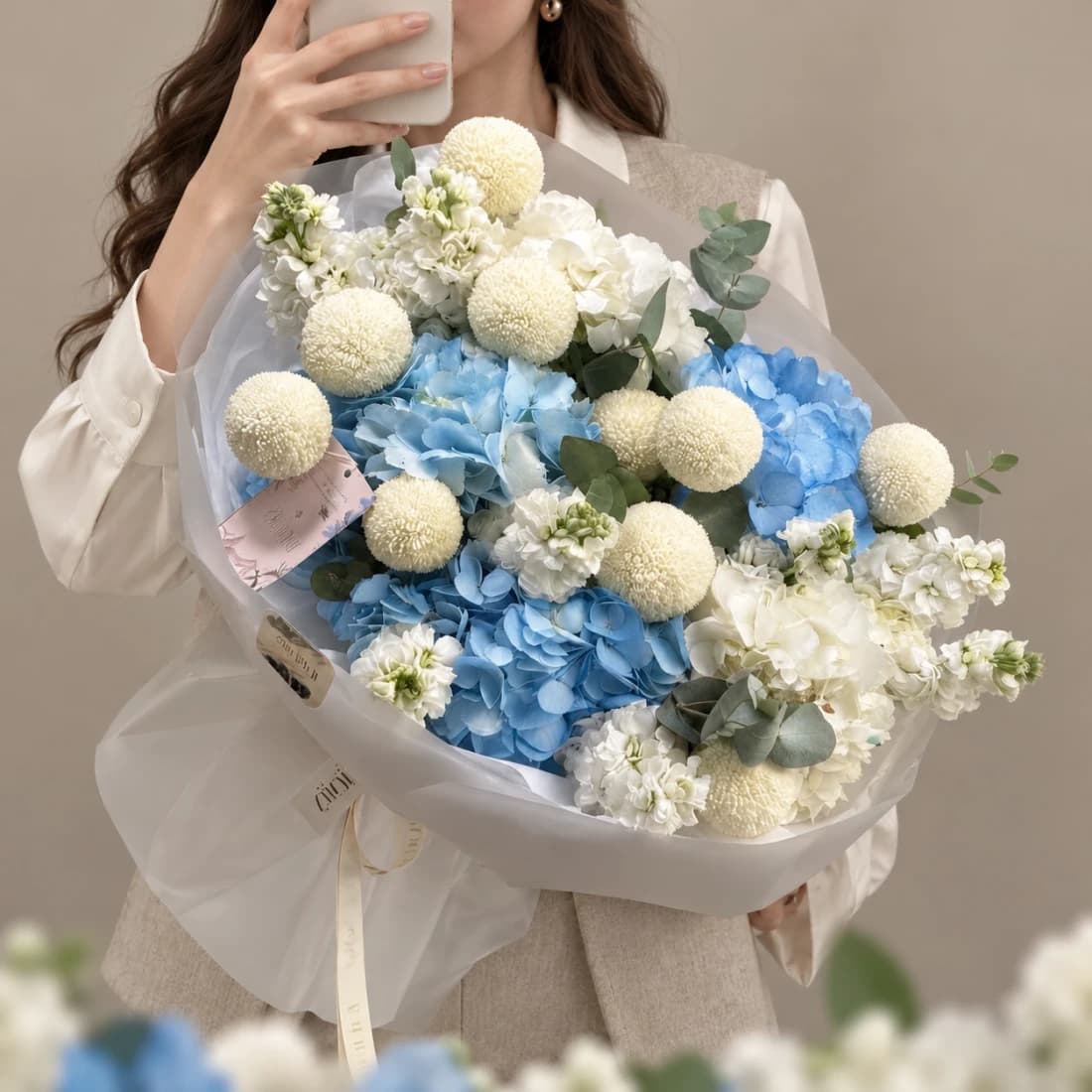 Blue Pom Pom Garden