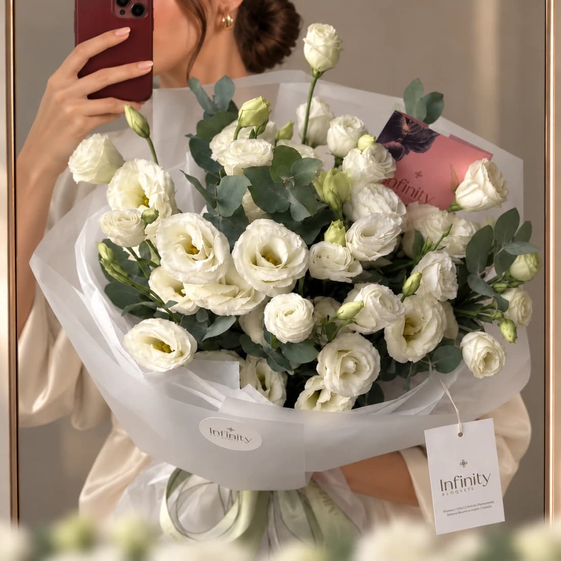 Fifteen White Lisianthus