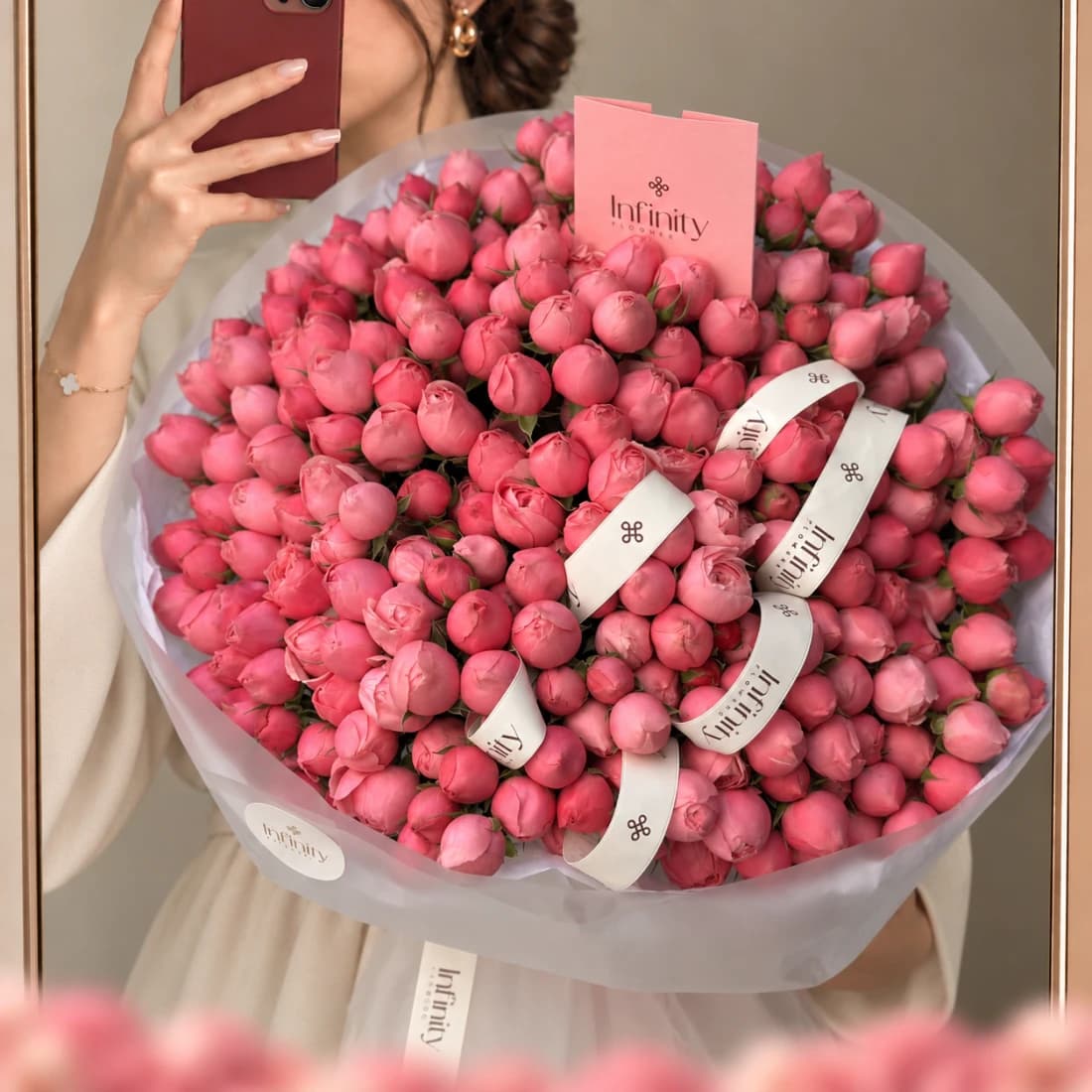 Ninety Pink Spray Roses