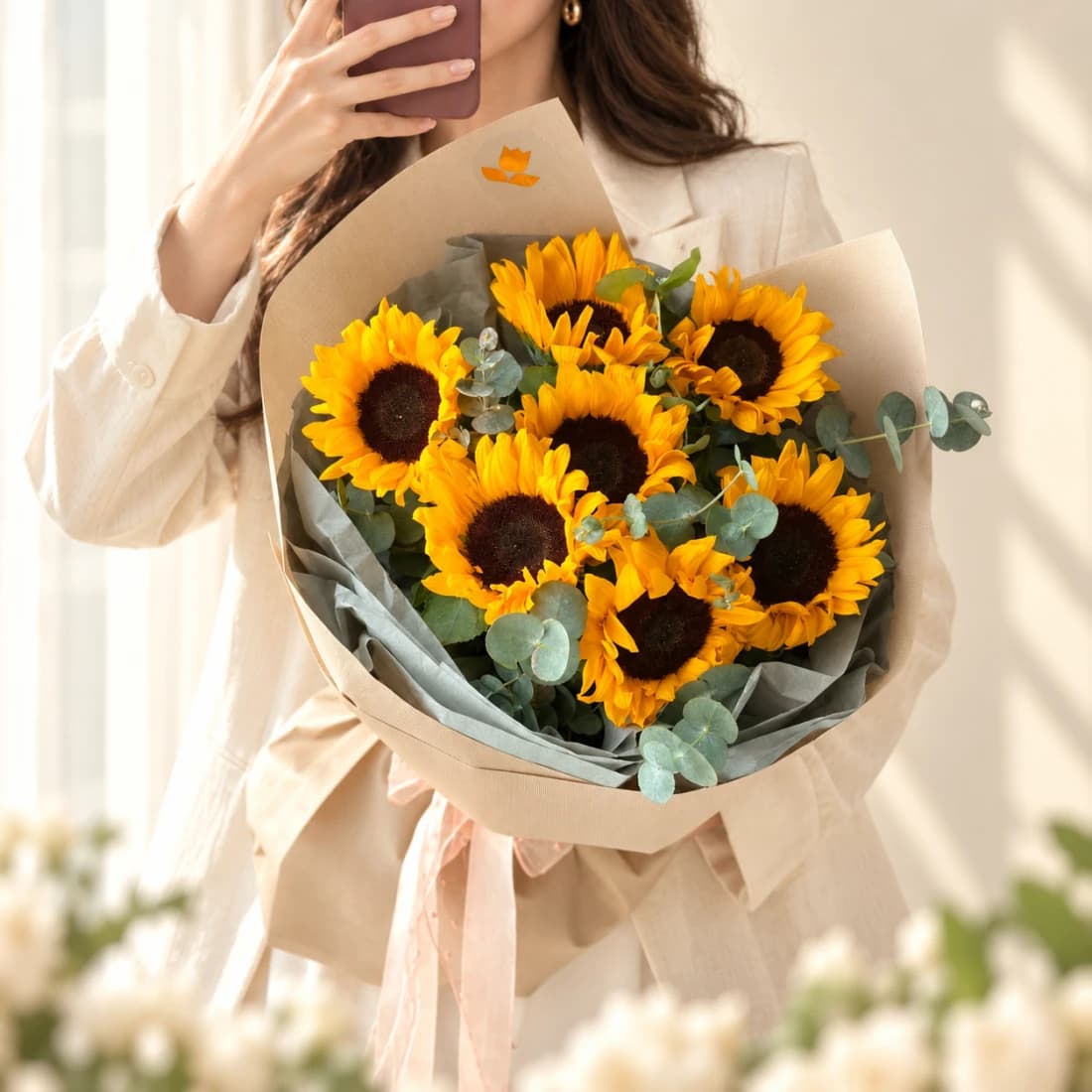 Seven Sunflowers