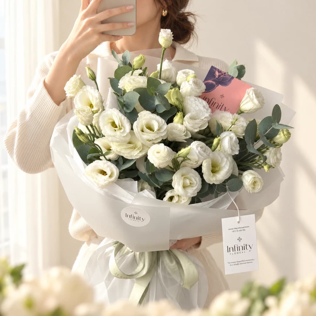 Thirty White Lisianthus