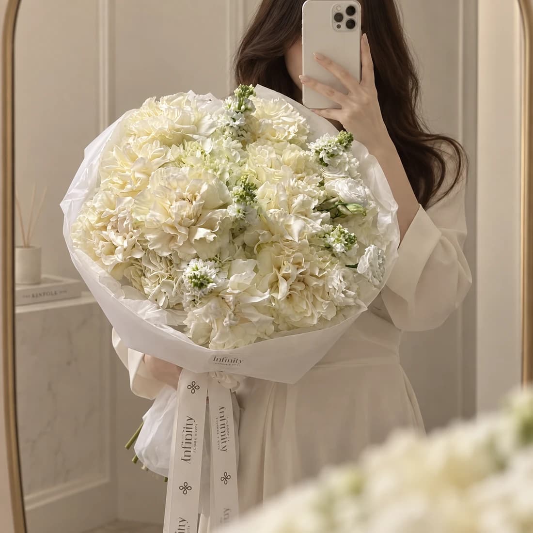 White Stock Posy