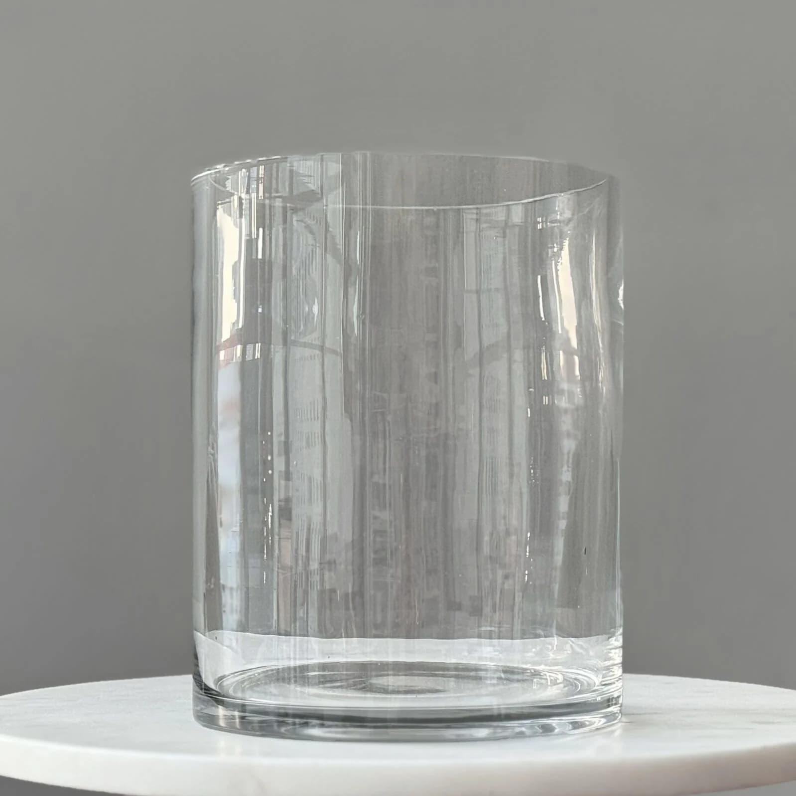 Clear Glass Cylinder Vase 7 in