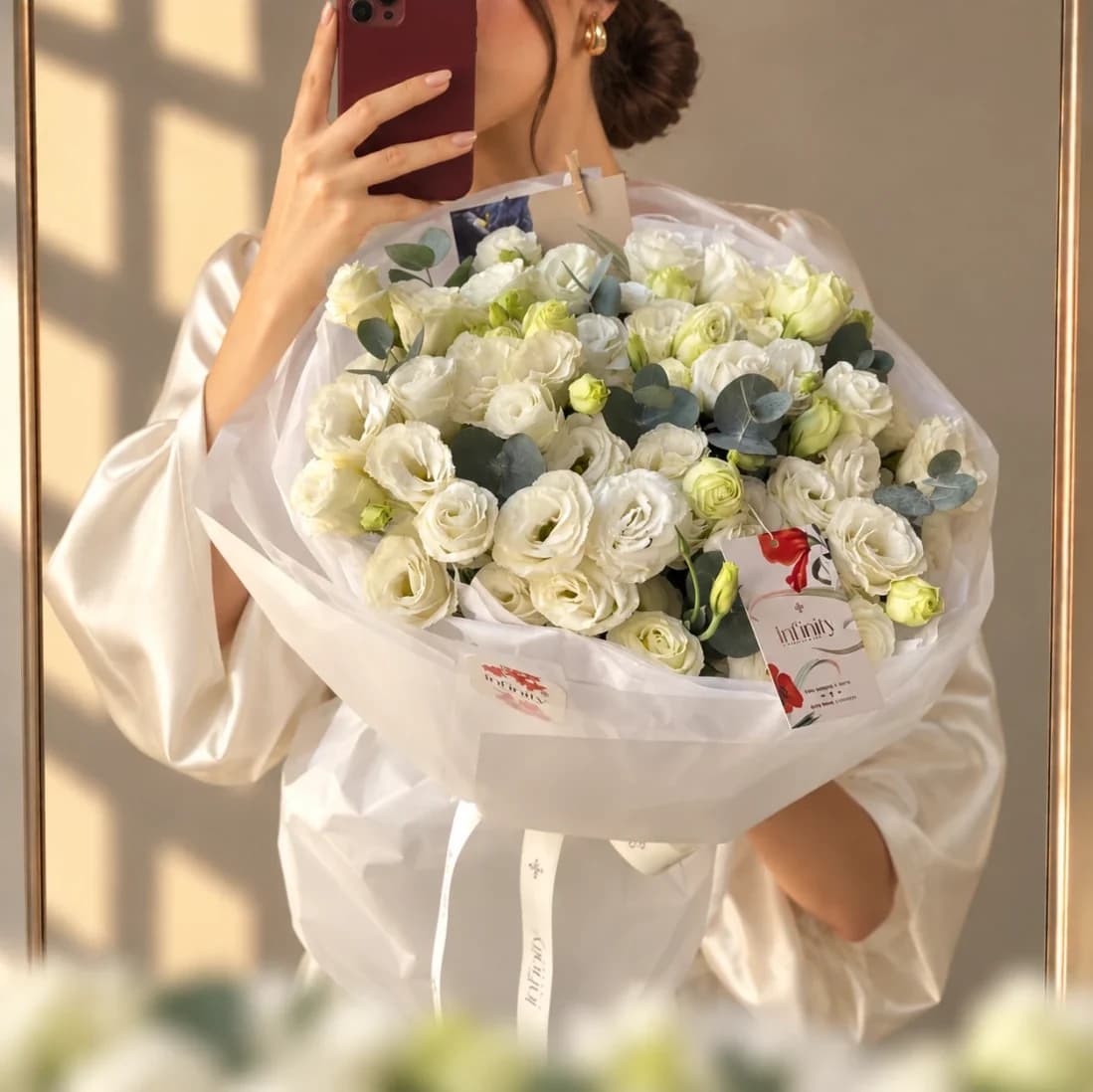 Twenty-Four White Lisianthus